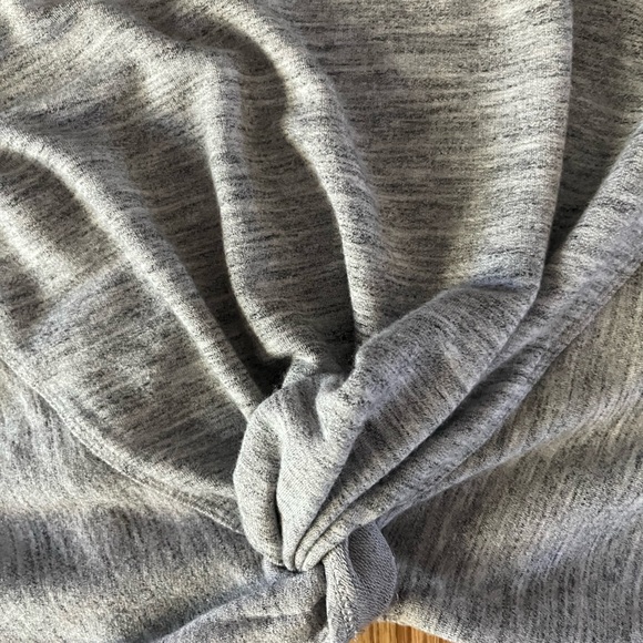 ATHLETA Essence Twist Front Long Sleeve Top XS soft gray heathered modal stretch - Picture 3 of 5